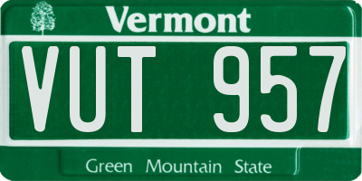 VT license plate VUT957