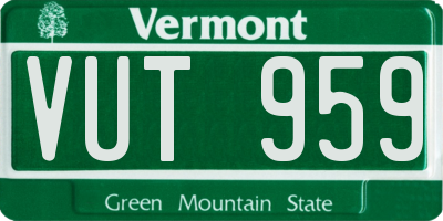 VT license plate VUT959