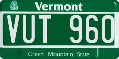 VT license plate VUT960