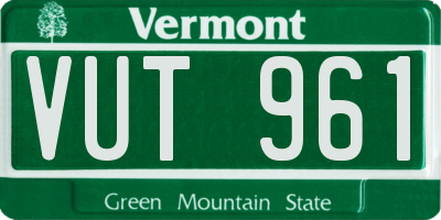 VT license plate VUT961