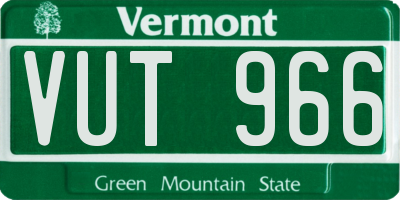 VT license plate VUT966