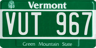 VT license plate VUT967