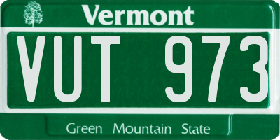 VT license plate VUT973
