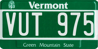 VT license plate VUT975