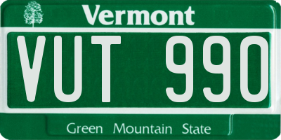 VT license plate VUT990