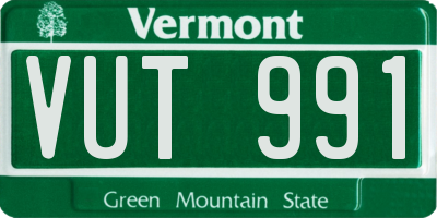 VT license plate VUT991