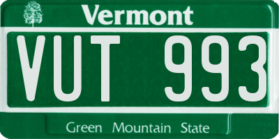 VT license plate VUT993