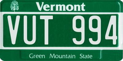 VT license plate VUT994