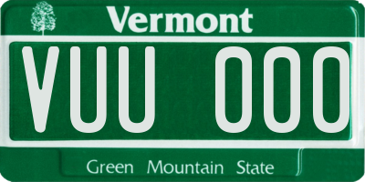 VT license plate VUU000