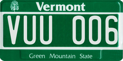 VT license plate VUU006