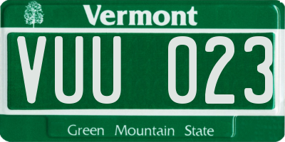 VT license plate VUU023