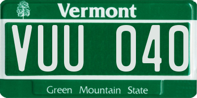 VT license plate VUU040