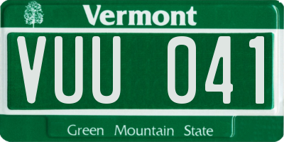 VT license plate VUU041