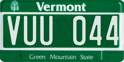 VT license plate VUU044