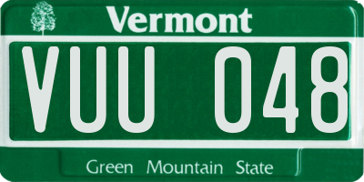 VT license plate VUU048