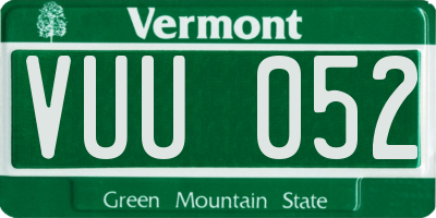 VT license plate VUU052