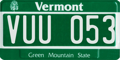 VT license plate VUU053