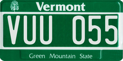 VT license plate VUU055