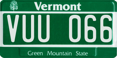 VT license plate VUU066