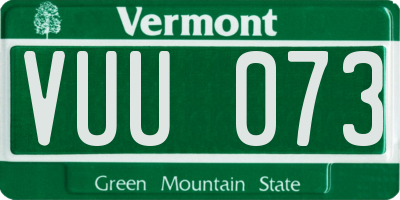 VT license plate VUU073