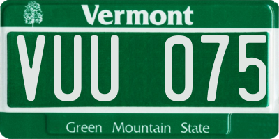 VT license plate VUU075