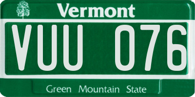 VT license plate VUU076