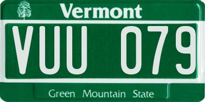 VT license plate VUU079