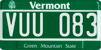 VT license plate VUU083