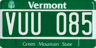 VT license plate VUU085