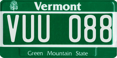 VT license plate VUU088