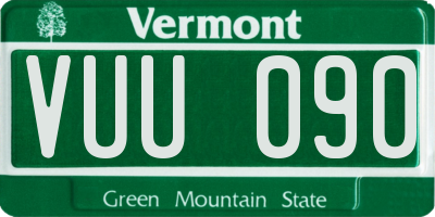 VT license plate VUU090