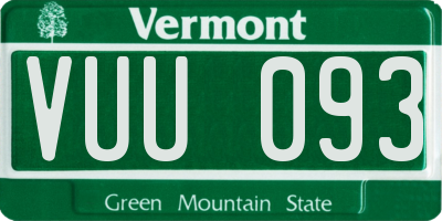 VT license plate VUU093