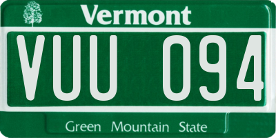 VT license plate VUU094