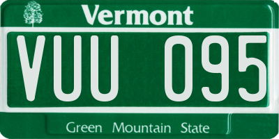 VT license plate VUU095