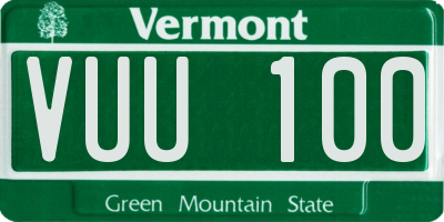 VT license plate VUU100