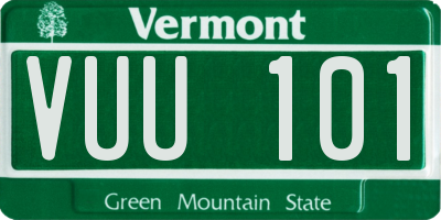 VT license plate VUU101