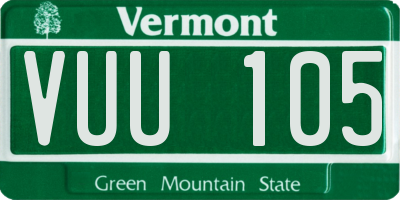 VT license plate VUU105