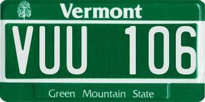 VT license plate VUU106