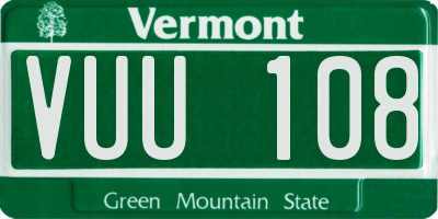 VT license plate VUU108