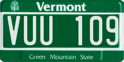 VT license plate VUU109