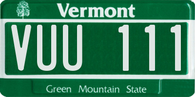 VT license plate VUU111