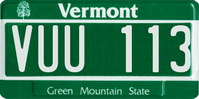 VT license plate VUU113