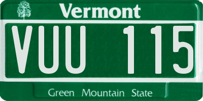 VT license plate VUU115