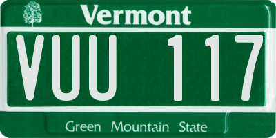 VT license plate VUU117