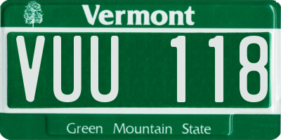 VT license plate VUU118