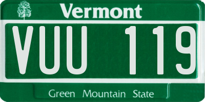 VT license plate VUU119