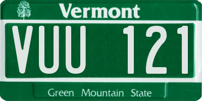 VT license plate VUU121