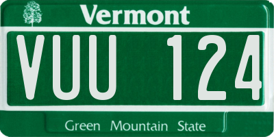 VT license plate VUU124