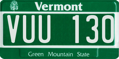 VT license plate VUU130