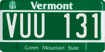 VT license plate VUU131
